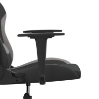 Produktbild för Gamingstol med massage svart och ljusgrå tyg