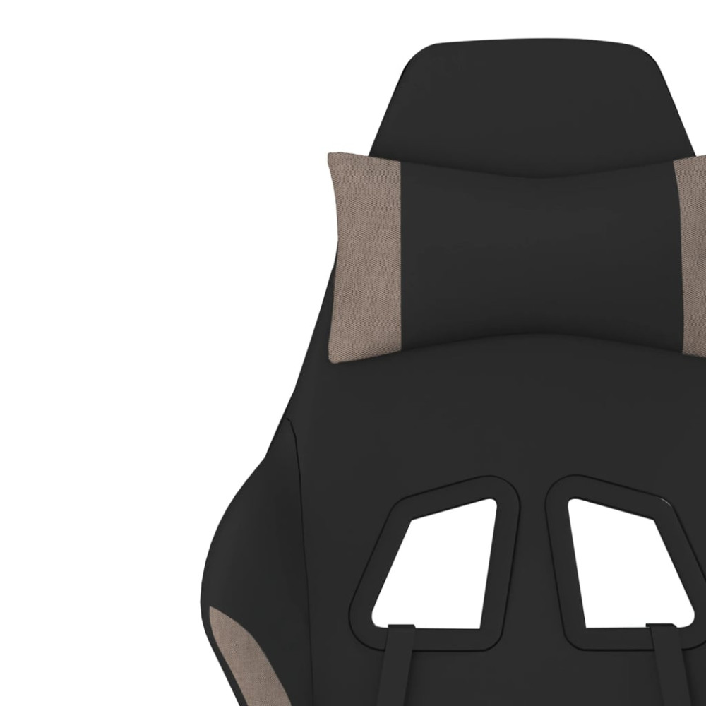 Produktbild för Gamingstol med massage svart och taupe tyg