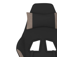 Produktbild för Gamingstol med massage svart och taupe tyg