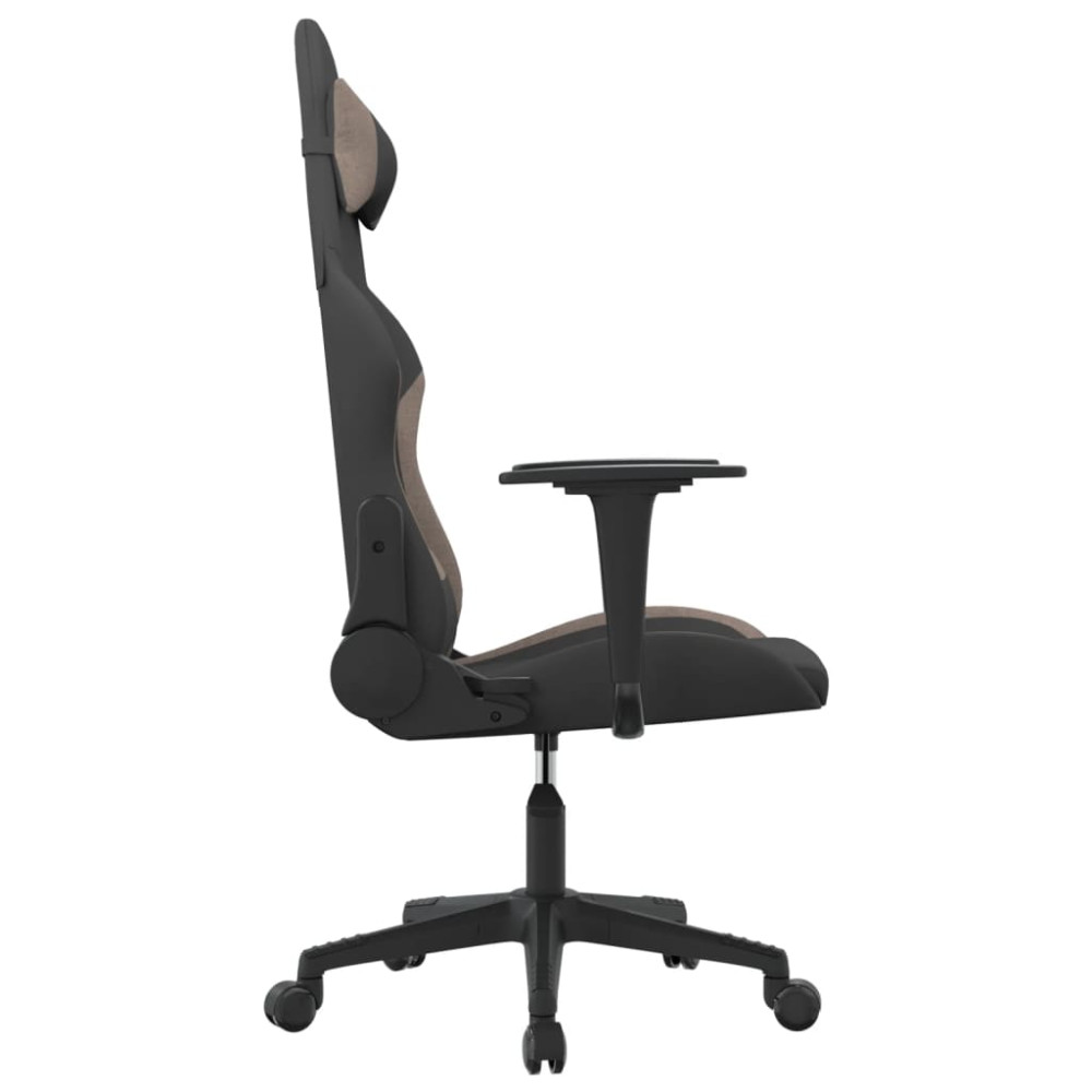 Produktbild för Gamingstol med massage svart och taupe tyg