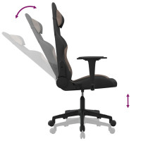 Produktbild för Gamingstol med massage svart och taupe tyg