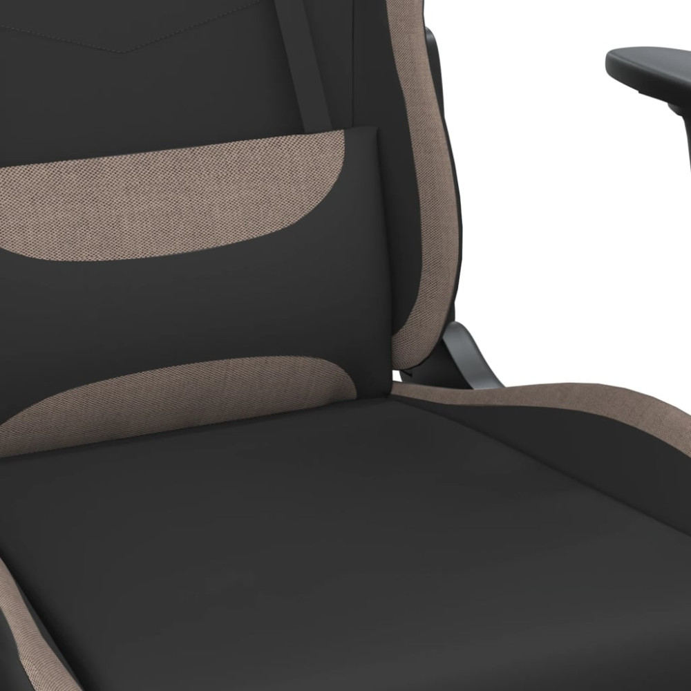 Produktbild för Gamingstol med massage svart och taupe tyg
