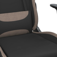 Produktbild för Gamingstol med massage svart och taupe tyg