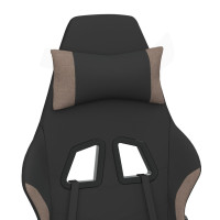 Produktbild för Gamingstol med massage svart och taupe tyg