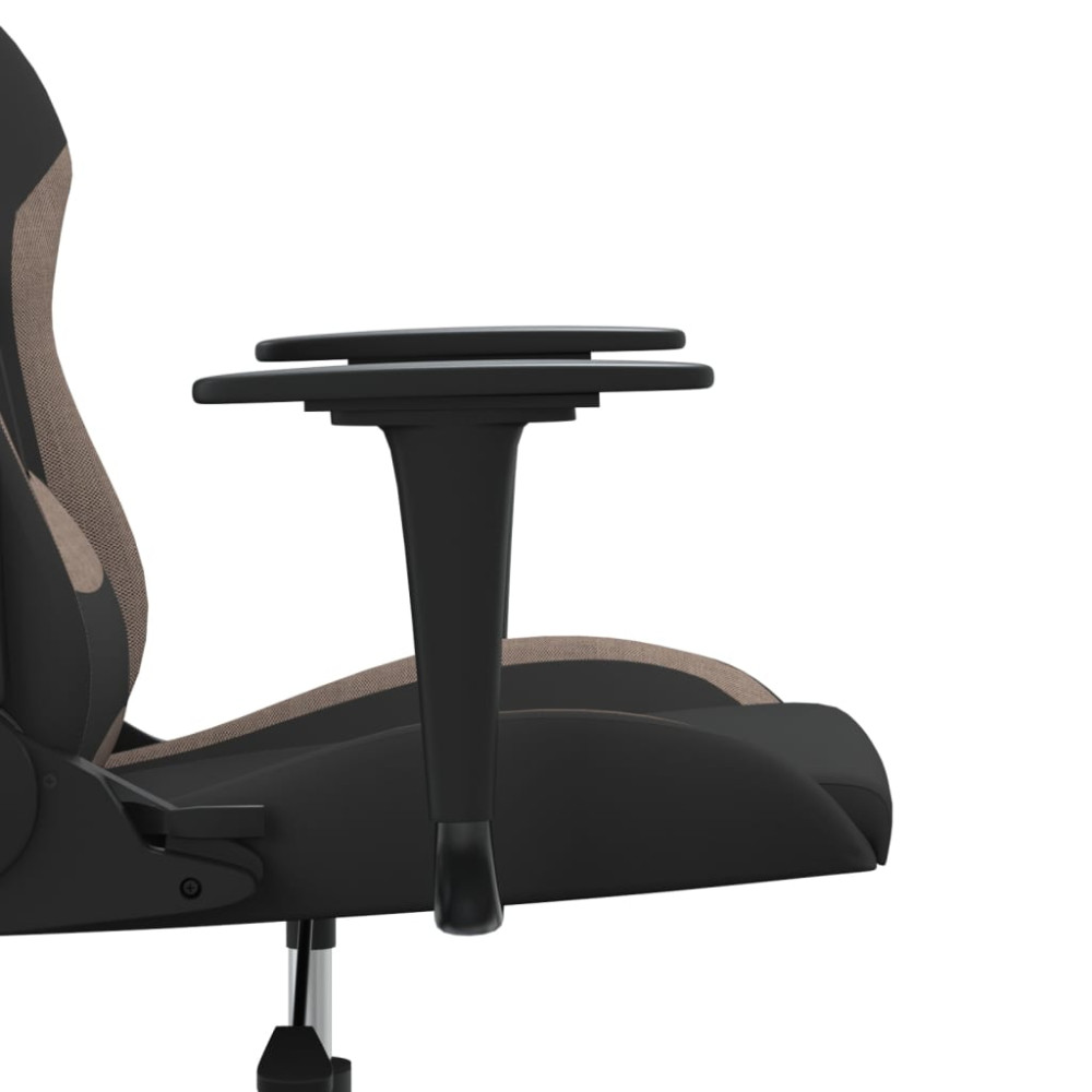 Produktbild för Gamingstol med massage svart och taupe tyg