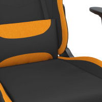 Miniatyr av produktbild för Gamingstol med massage svart och orange tyg