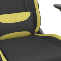 Produktbild för Gamingstol med massage svart och ljusgrön tyg