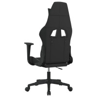 Produktbild för Gamingstol med massage svart och vit tyg