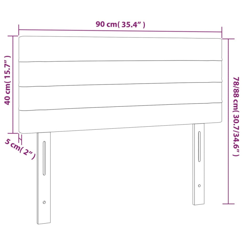 Produktbild för Sänggavel mörkgrå 90x5x78/88 cm tyg