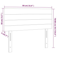 Produktbild för Sänggavel mörkbrun 90x5x78/88 cm tyg