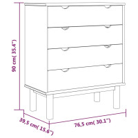 Produktbild för Byrå OTTA 76,5x39,5x90cm massiv furu