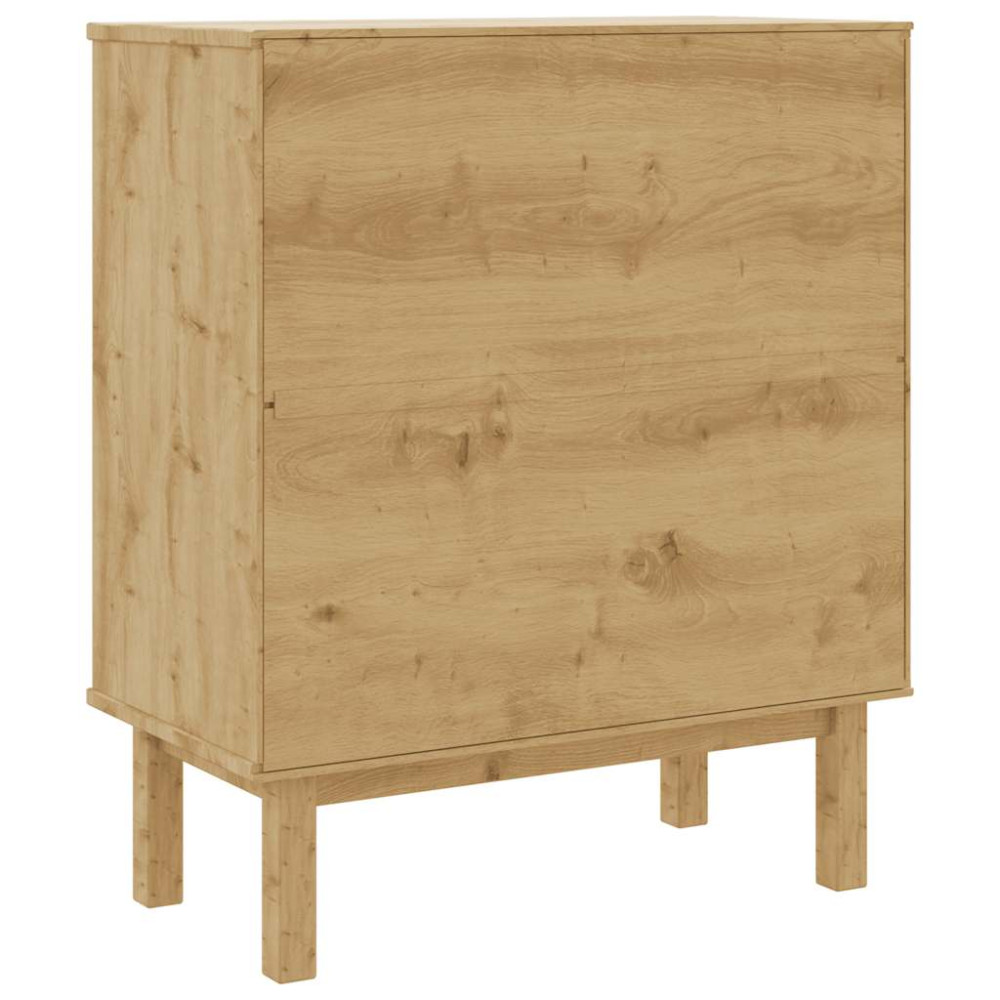 Produktbild för Byrå OTTA brun&vit 76,5x39,5x90cm massiv furu