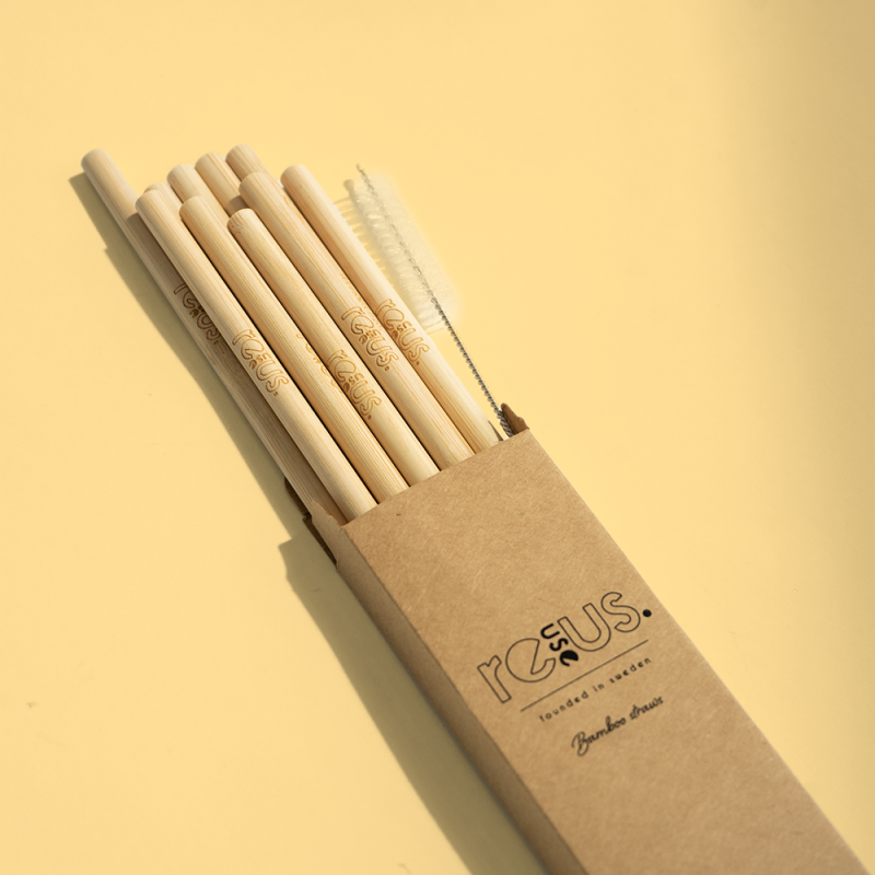 Produktbild för Återanvändningsbara Bambu Sugrör