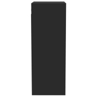 Produktbild för Väggskåp svart 34,5x32,5x90 cm konstruerat trä