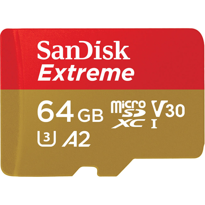 Produktbild för MicroSDXC Extreme 64GB 170MB/s A2 C10 V30 UHS-I U3