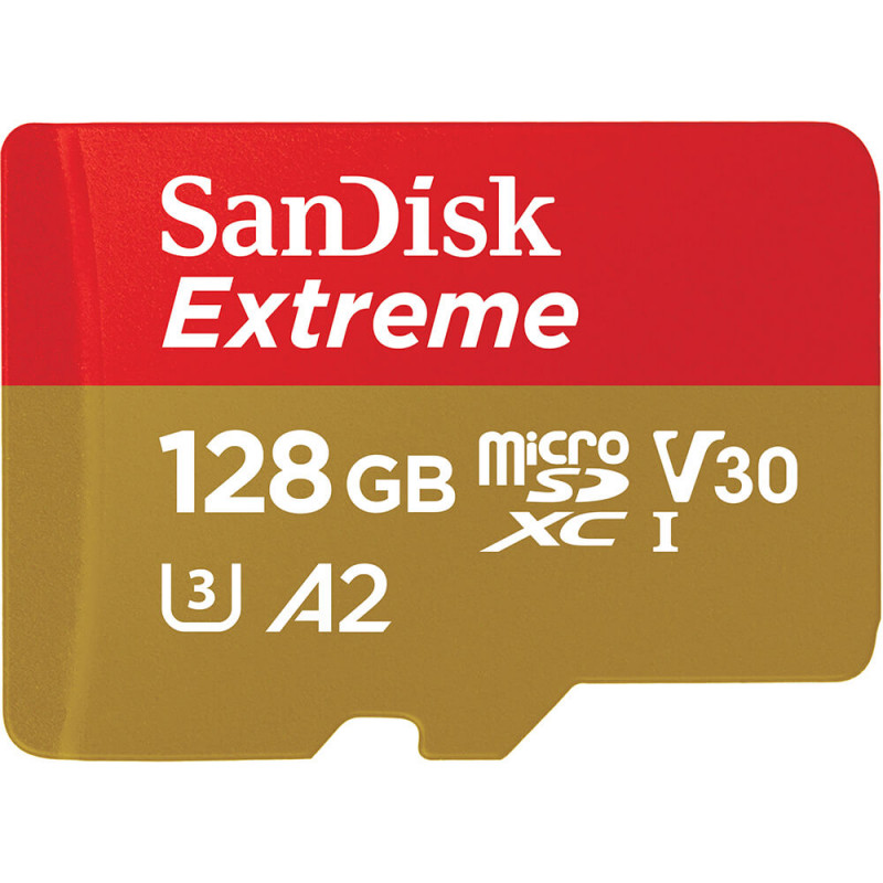Produktbild för MicroSDXC Extreme 128GB 190MB/s A2 C10 V30 UHS-I U3