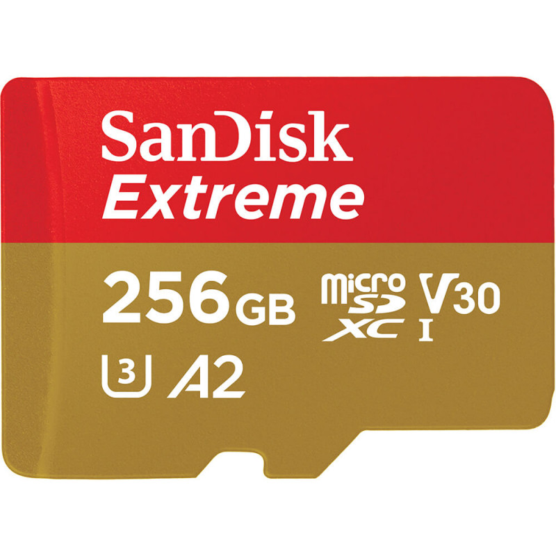 Produktbild för MicroSDXC Extreme 256GB Adapter 190MB/s A2 C10 V30