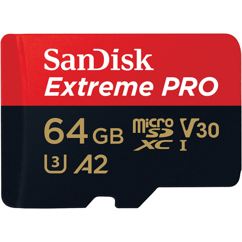 Produktbild för MicroSDXC Extreme Pro 64GB 200MB/s A2 C10 V30 UHS-I