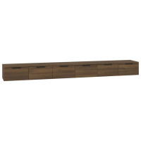 Produktbild för Väggskåp 2 st brun ek 102x30x20 cm konstruerat trä