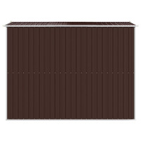 Produktbild för Trädgårdsskjul mörkbrun 192x274x223 cm galvaniserat stål