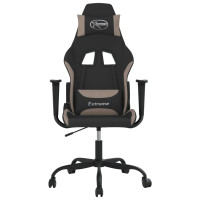Produktbild för Gamingstol med massage svart och taupe tyg