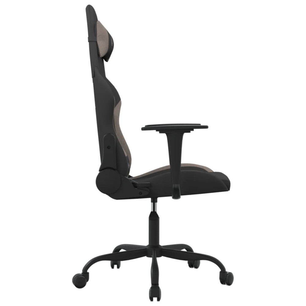 Produktbild för Gamingstol med massage svart och taupe tyg
