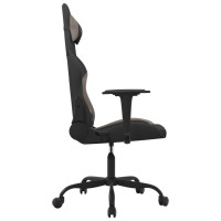 Produktbild för Gamingstol med massage svart och taupe tyg