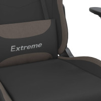 Produktbild för Gamingstol med massage svart och taupe tyg