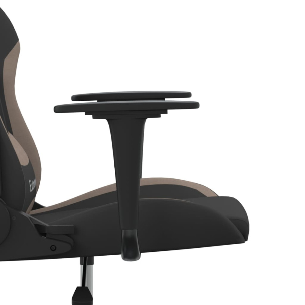 Produktbild för Gamingstol med massage svart och taupe tyg