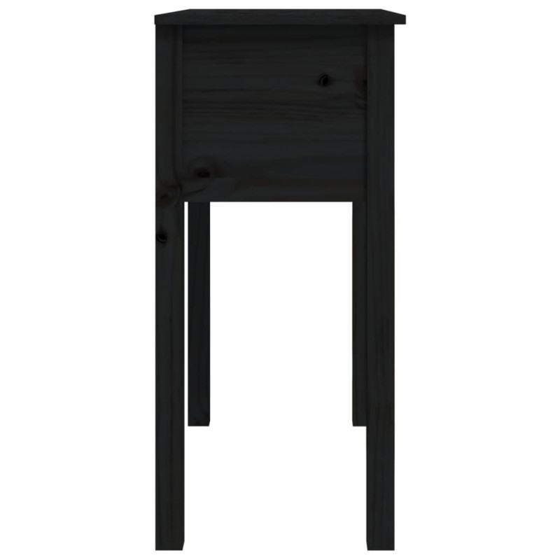 Produktbild för Konsolbord svart 70x35x75 cm massiv furu