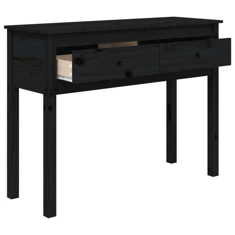 Produktbild för Konsolbord svart 100x35x75 cm massiv furu