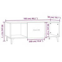 Produktbild för Soffbord brun ek 102x50x40 cm konstruerat trä