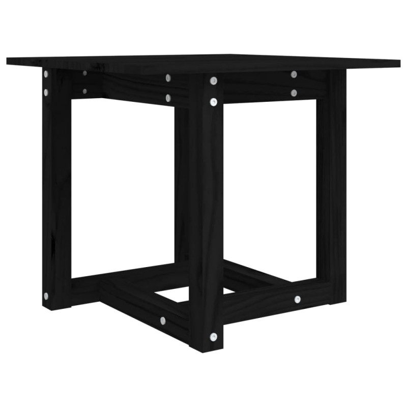 Produktbild för Soffbord svart 50x50x45 cm massivt furu