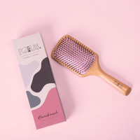 Miniatyr av produktbild för Wooden hairbrush Pink