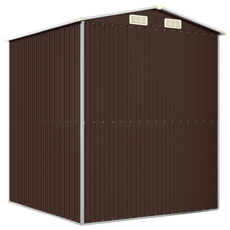 Produktbild för Trädgårdsskjul mörkbrun 192x191x223 cm galvaniserat stål