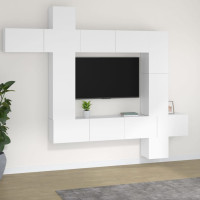 Produktbild för Tv-skåp 9 delar vit konstruerat trä