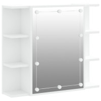 Produktbild för Spegelskåp med LED vit 70x16,5x60 cm