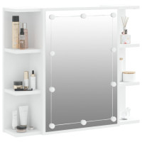 Produktbild för Spegelskåp med LED vit 70x16,5x60 cm