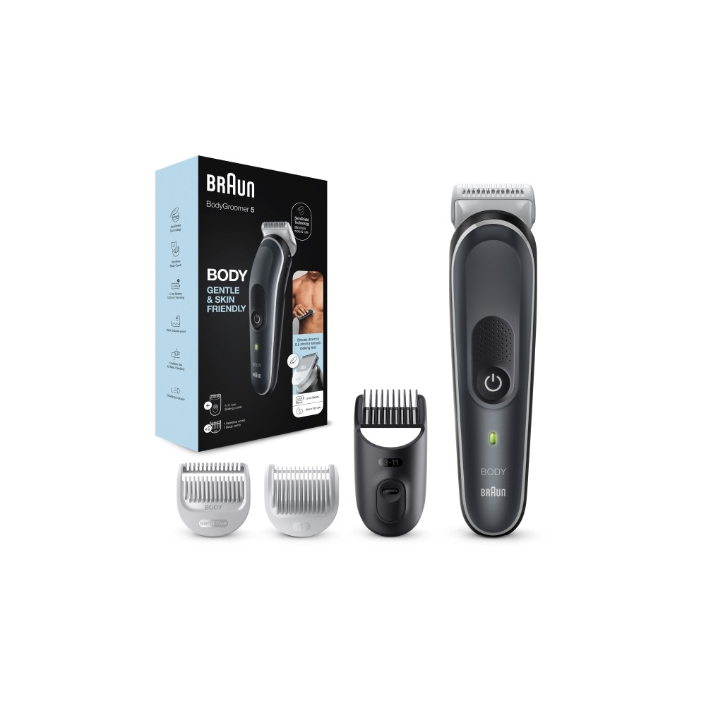 Produktbild för Braun BodyGroomer 5 BG5340 - kroppstrimmare - vit / grå