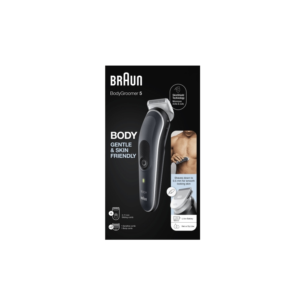 Produktbild för Braun BodyGroomer 5 BG5340 - kroppstrimmare - vit / grå