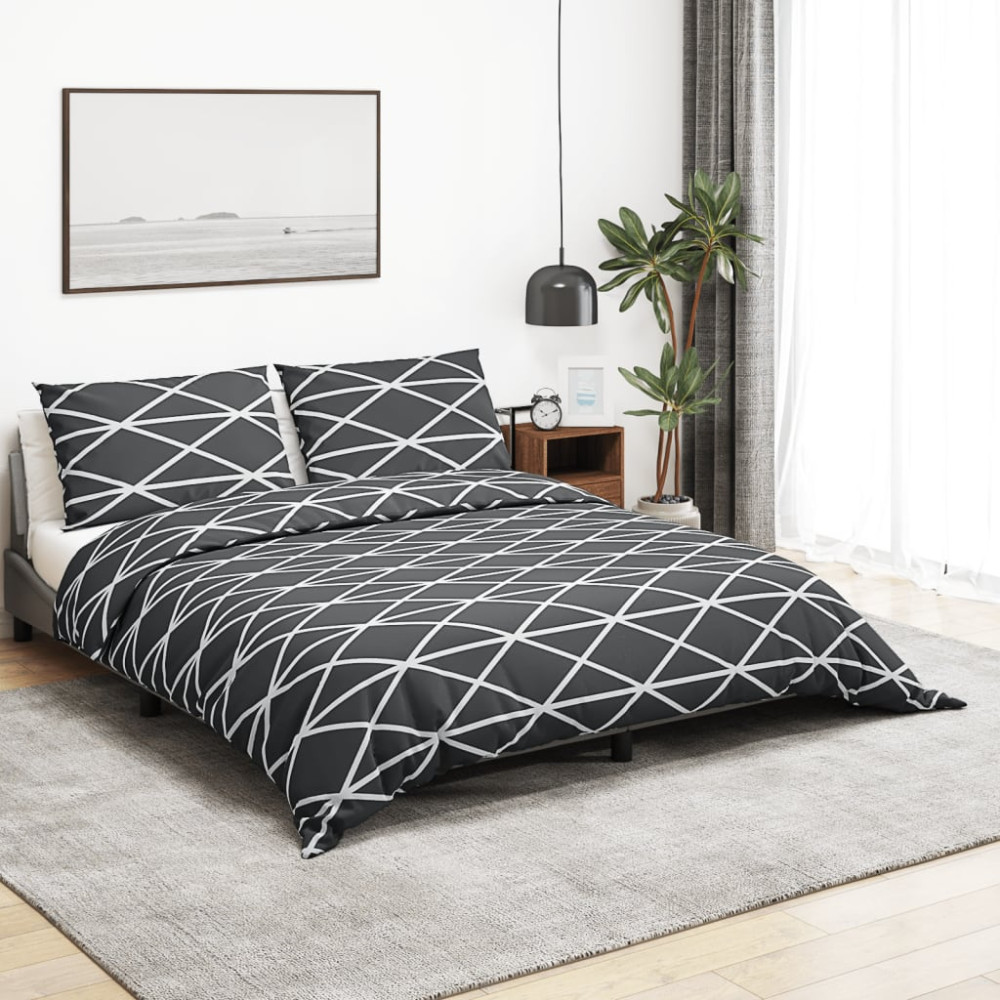 Produktbild för Bäddset grå 140x200 cm bomull