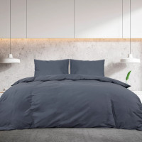 Produktbild för Bäddset antracit 140x200 cm bomull