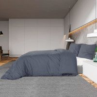 Produktbild för Bäddset antracit 140x200 cm bomull