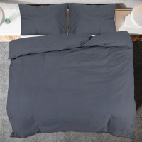 Produktbild för Bäddset antracit 135x200 cm bomull
