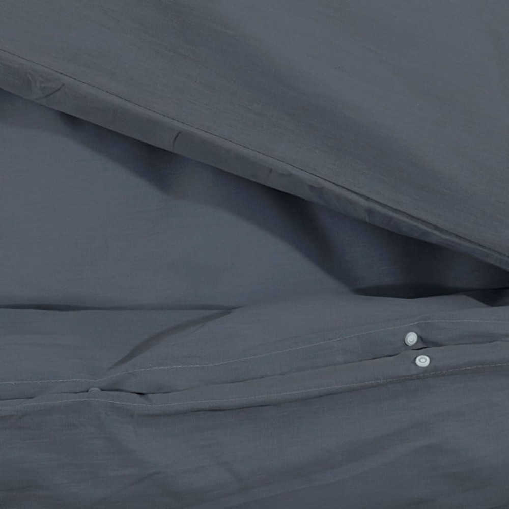 Produktbild för Bäddset antracit 135x200 cm bomull