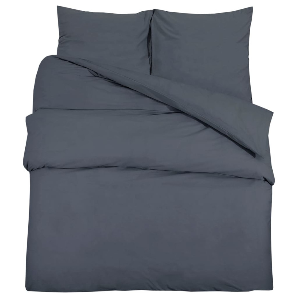 Produktbild för Bäddset antracit 155x220 cm bomull