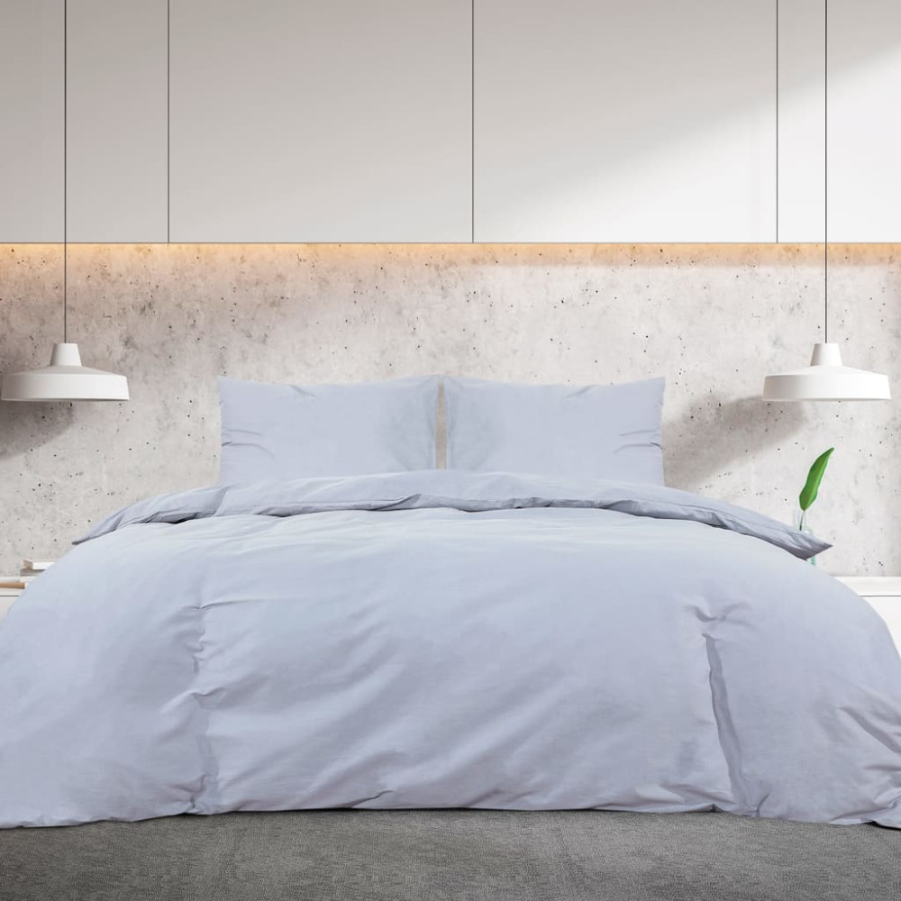 Produktbild för Bäddset grå 240x220 cm bomull