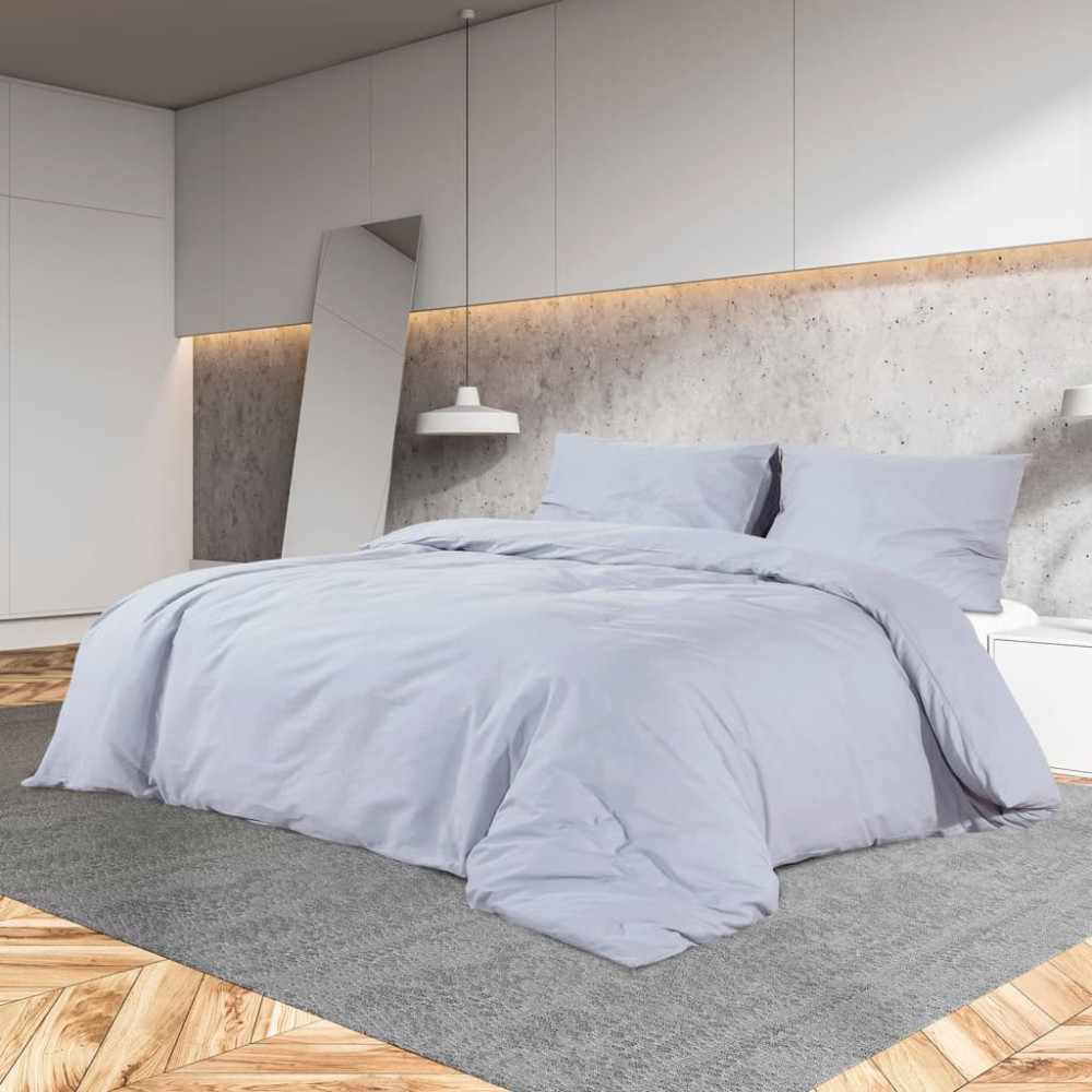 Produktbild för Bäddset grå 260x240 cm bomull