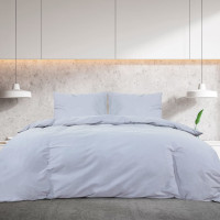 Produktbild för Bäddset grå 260x240 cm bomull