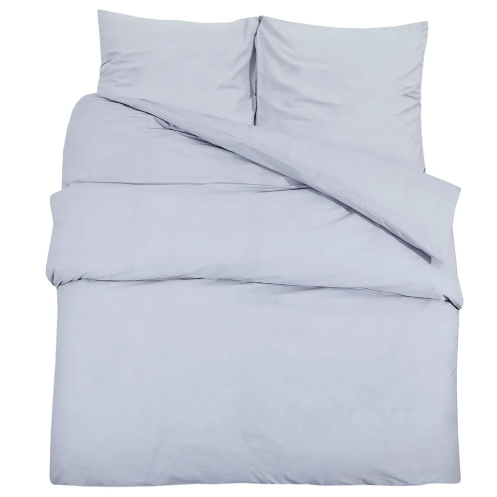 Produktbild för Bäddset grå 200x220 cm bomull